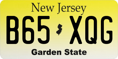 NJ license plate B65XQG