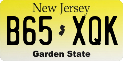 NJ license plate B65XQK