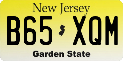 NJ license plate B65XQM