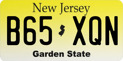 NJ license plate B65XQN