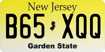 NJ license plate B65XQQ