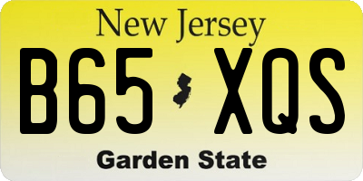 NJ license plate B65XQS