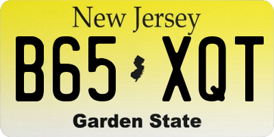 NJ license plate B65XQT