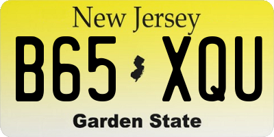 NJ license plate B65XQU