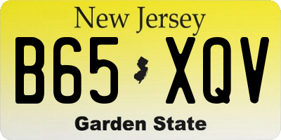 NJ license plate B65XQV