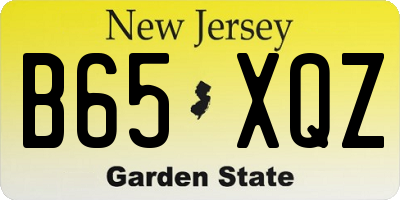 NJ license plate B65XQZ