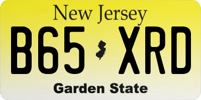 NJ license plate B65XRD