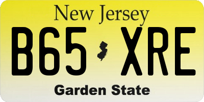 NJ license plate B65XRE