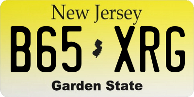 NJ license plate B65XRG