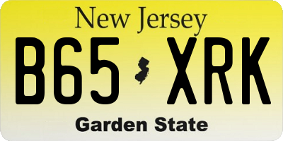 NJ license plate B65XRK