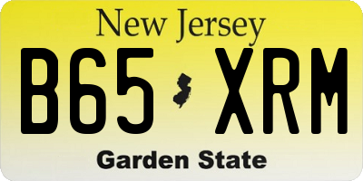 NJ license plate B65XRM