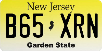 NJ license plate B65XRN