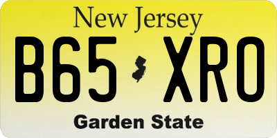 NJ license plate B65XRO