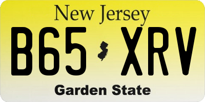 NJ license plate B65XRV