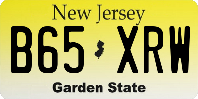 NJ license plate B65XRW
