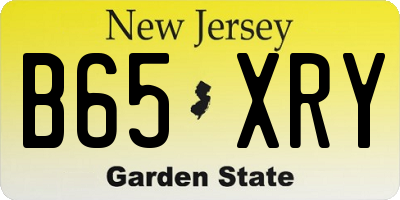 NJ license plate B65XRY