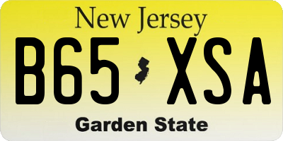 NJ license plate B65XSA