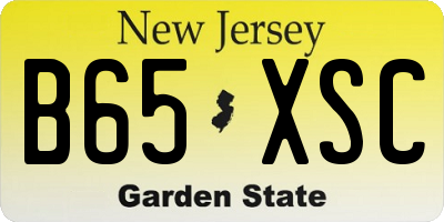 NJ license plate B65XSC