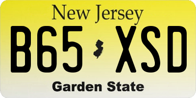 NJ license plate B65XSD