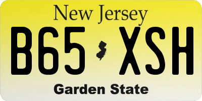 NJ license plate B65XSH