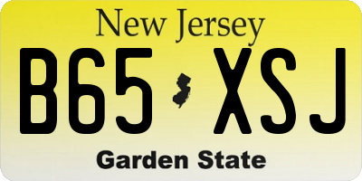 NJ license plate B65XSJ