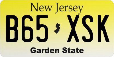 NJ license plate B65XSK