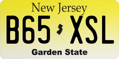 NJ license plate B65XSL