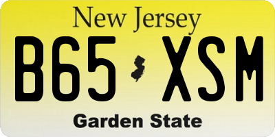 NJ license plate B65XSM