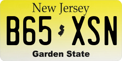 NJ license plate B65XSN