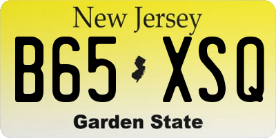 NJ license plate B65XSQ