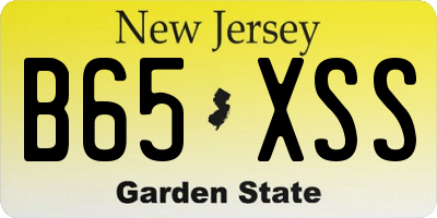 NJ license plate B65XSS