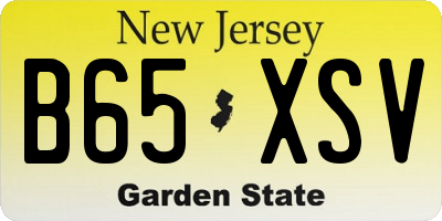 NJ license plate B65XSV