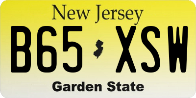 NJ license plate B65XSW