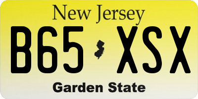 NJ license plate B65XSX