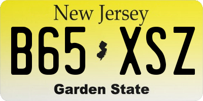 NJ license plate B65XSZ