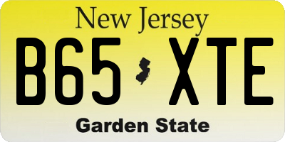 NJ license plate B65XTE