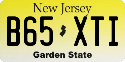 NJ license plate B65XTI