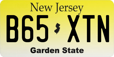 NJ license plate B65XTN