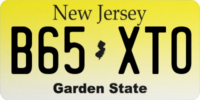 NJ license plate B65XTO