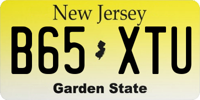 NJ license plate B65XTU