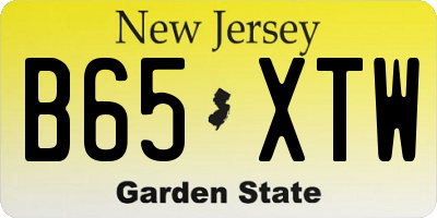 NJ license plate B65XTW