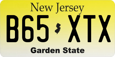 NJ license plate B65XTX