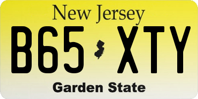 NJ license plate B65XTY