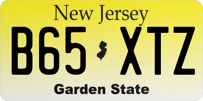 NJ license plate B65XTZ