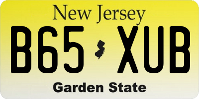 NJ license plate B65XUB
