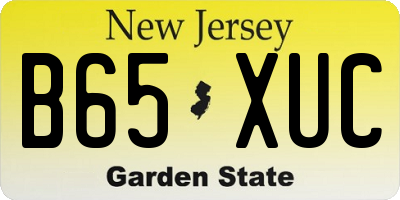 NJ license plate B65XUC