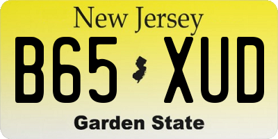 NJ license plate B65XUD