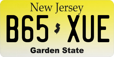 NJ license plate B65XUE