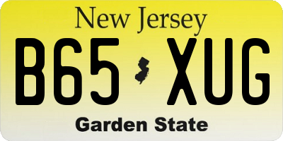 NJ license plate B65XUG