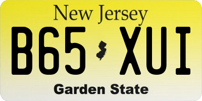 NJ license plate B65XUI